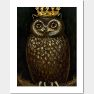 Owl with a Crown Posters and Art